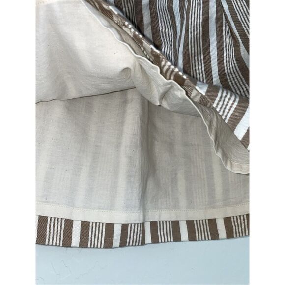 Trina Turk Size 4 Mini Skirt Tan Cream Stripe Miniskirt Linen Cotton - Picture 5 of 7